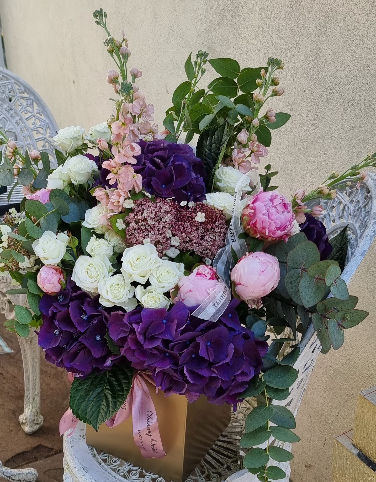purple flower box