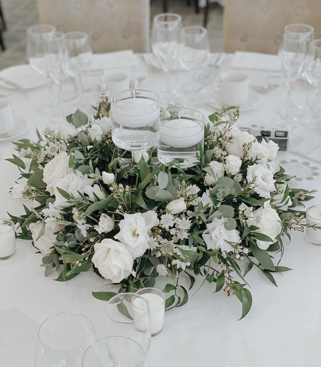 White rose on table
