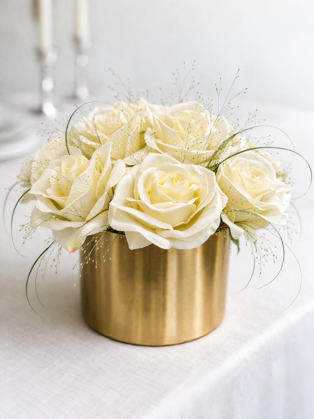 Ivory Gold Rose Vase
