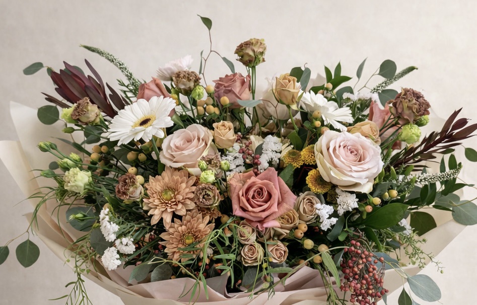 Golden blush bouquet